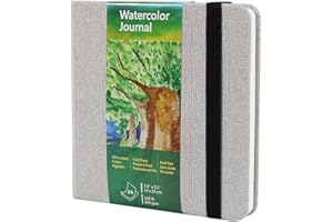 Tumuarta - Diario acquerello, 63.5 kg, 300 g/mq, carta di cotone, stampa a freddo, 5.5 x 14 cm, microperforato, carta acquerellabile per l'uso come quaderno da viaggio e blocchi per supporti misti