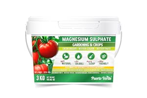 Puerto Verde Magnesiumsulfat Naturlig 3 kg. Universellt Mineralgödsel. | Granulatform för Växter och Grödor. Främjar Tillväxt av Tomater, Citrus och Blommor. Lättlöslig för Bladgödsling.