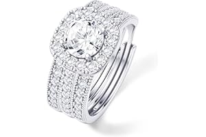 LOLIAS Trois en Un Bague Femme Or/Argent Lot Bague Couple Reglable Ajustable Fiançailles Femme Bijoux Cadeau Femme