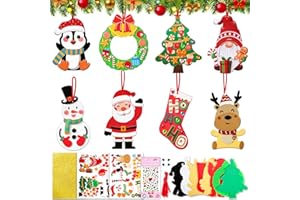 Edonkvi Basteln Weihnachten Kinder,8 Stück Weihnachtsbasteln Kinder,Moosgummi Bastelset Weihnachten,DIY Weihnachtsdeko Basteln,Bastelset Winter Neujah Christbaumschmuck für ab 3 jahre Jungen Mädchen