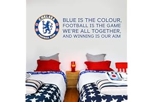 Beautiful Game Chelsea Football Club Official Crest & BLUE IS THE COLOUR Song Wall Mural Sticker (80cm x 26cm)