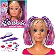 Girl's World Head with Pink Growing Hair | Comes with Hair Dressing Accessories | Traditional Girls Toys