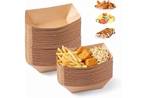 100 st. Pappersbåtar för pommes, currywurst & snacks – Engångsskålar i kraftpapper, biologiskt nedbrytbara, 13 x 9,2 x 3,6 cm