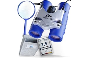 Fernglas für Kinder ab 4 Jahre – Inkl. Lupe & Tasche als Outdoor Forscherset für Kinder & Jugendliche – muca Kinder Fernglas mit 8x21 Zoom, Ostergeschenke & Einschulung