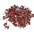 Merriway BH02713 (100 Pcs) Round Cable Clips Suitable for RG59, RG6 Coaxial and Cat5e Ethernet Cable, 6mm (0.25 inch) Brown - Pack of 100 Pieces