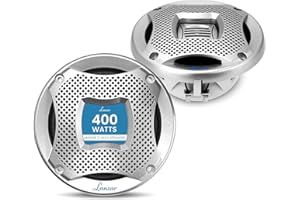 LANZAR 5,25 Zoll 2-Wege-Marine-Lautsprecher, 400 W wasserdichte Boots- und UTV-Lautsprecher, Polypropylen-Konus, Kalottenhochtöner, 4 Ohm Impedanz, inklusive Grills, Befestigungsdichtung und Hardware