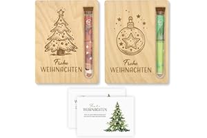 ‎ZUKLA ZUKLA Verpackung Geldgeschenk Weihnachten - 2 Stück - 13 x 10 cm - mit Reagenzglas - Geldgeschenk Verpackung Weihnachten Holz
