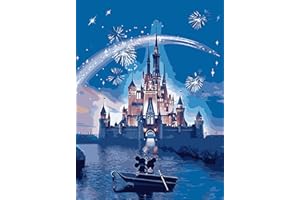 jieyisier Schloss Malen Nach Zahlen, Cartoon Malen Nach Zahlen Erwachsene, für anfänger, Zuhause Wanddekoration 16x20 Zoll