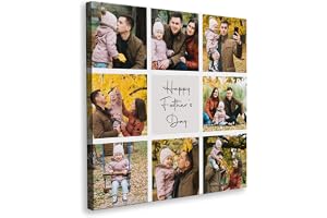 Print Maniacs Personalised Canvas Print Family Any Photo of Family, Kids & Pet Frame Custom Photo Gift Great for Mum, Dad, Va