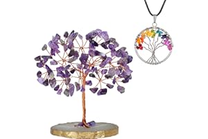 ABHISUBYA Crystals - Amethyst Crystal - Crystal Tree - Money Tree - Tree of Life Ornament - Home Decor Accessories - Spiritual Decor - Housewarming Gift - Home Office Desk