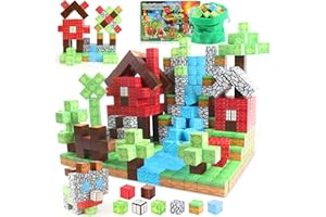Uiczdry 130 Stück Magnetische Bausteine-Build Mine Magnet Welt World Set,Magnetic Building Blocks,Sensorische Magnetspielzeuge,Magnet Kinder Spielzeug,Geschenke für Jungen und Mädchen ab 3 Jahren