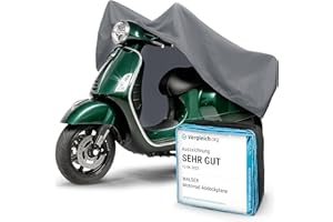 ‎WALSER WALSER Premium Motorrad Abdeckplane M, Auszeichnung Sehr Gut* aus hochwertigem PVC, Outdoor Plane, Zubehör, grau 215x95x120 cm