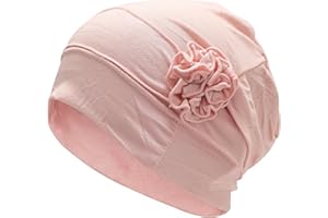 ZLYC Bonnet turban pour femme avec fleur chimio bandeau élastique