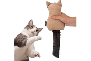 FAVPET Plüsch Katzenspielzeug mit Glöckchen, Schmusekissen für Katzen, Katzen Spielzeug Plüschtiere, Kuscheltier für Katzen, Plüsch Spielzeug Katze, Spielzeug für Katzen, Kitten Spielzeug (Beige)