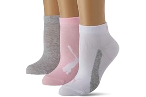 PUMA Mixte enfant Puma Kids' Bwt Quarter Socks (3 Pack) Chaussettes, Pink/ Grey, 35-38 EU