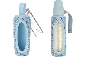 BIBS Liberty Funda protectora para biberones grande 225 ml – Funda protectora de neopreno para botellas Bibs – Diseño Liberty, grande, Charmomile Lawn Baby Blue