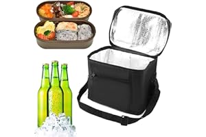 MAXMOC Kühltasche,10L Kühltasche Faltbar,Faltbar Isoliertasche,Picknicktasche,Tragbar Lunchtasche,Wasserdichtes Oxford-Gewebe Thermotasche für Picknic Outdoor Reisen Camping(Schwarz)