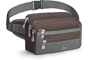 Xoolkly Bauchtasche für Herren Damen Bauchtasche Gürteltasche Herren mit 7 Reißverschlusstaschen Hüfttasche für Sport Fitnesss Laufen Joggen Radfahren Reisen Camping, Kaffeefarbe