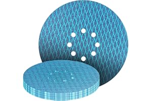 GZKTY 15 Piezas Discos Lija 225mm | Grano P80 | Discos Pulidora 225mm 8 Agujeros | Papel Lija Para Lijadora Jirafa, Lijadora de pared, Lijadora de Paredes y Techos