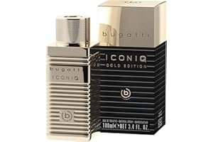 ‎BUGATTI bugatti Parfüm Herren Iconiq Gold Edition 100ml I Eau de Toilette Herren mit Bergamotte, scharfen Noten, Schwertlilie & Moschus I sinnlich & selbstbewusst I zitrisch-ambriert-holziges Männer Parfüm