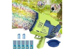 HYNXM Bubble Gun,132 Hole Bubble Gun Age 13+ with 2 Bottles of Bubble Liquid and 30 Packs of Bubble Concentrate, Bubble Toys for Adults Kids and Indoor Outdoor Party
