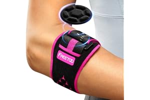 FREETOO Coderas para hombres y mujeres, Cómoda codera con almohadilla de compresión extraíble para aliviar la tendinitis, Codera ajustable para antebrazo