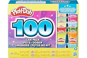 Play-Doh Wow 100 Bulk Modeling Compound Variety Pack with 100 Cans Including Sparkle, Super Shimmer, Metallic and Confetti for Kids 3 Years and Up