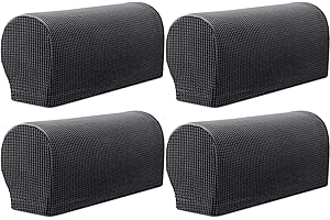 GEOCANG Armchair cover, Set of 4 non-slip armchair, sofa armrest protector, for furniture protector (Dark Grey)