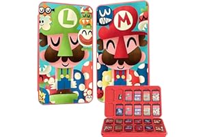 KAKBRT Spielkartenhalter für Nintendo Switch,Memory Card Case,3D Dynamic Vision Tragbare Dünne Kartenschutzhülle,Schutzhülle Aufbewahrungsbox Spiele Cards Tasche (Mario)