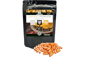 NAKURU | Curcuma + Poivre Noir | Gamme Power | Fabriqué en France | "L'Association Ultime !" | (90 Gélules de 375mg / Poids Net: 33,75g)