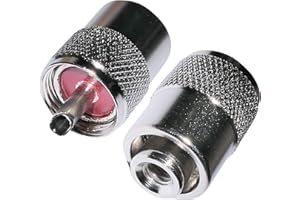 AERZETIX: 2 x Conectores Enchufe UHF PL-259 para Cable RG58 Twist-on