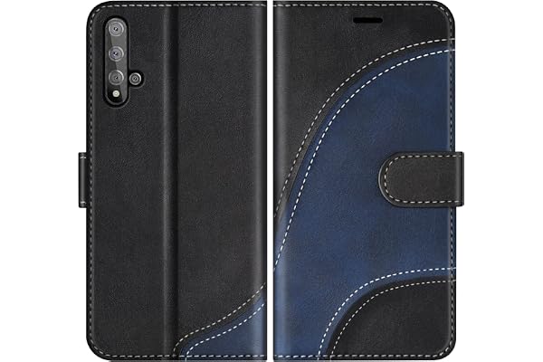 BoxTii Coque pour Huawei Nova 5T / Honor 20, Portefeuille Etui en Cuir PU, Magnétique Protection Housse Coque pour Huawei Nova 5T / Honor 20, Noir