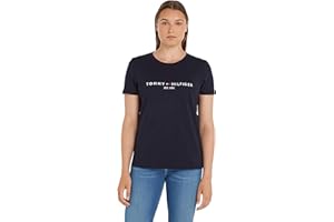 Tommy Hilfiger Camiseta de Manga Corta Mujer Heritage con Cuello Redondo