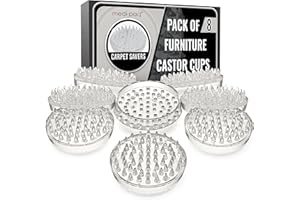 DIY Doctor - 8 Pieces of Furniture Castor Cups (1 Pack) - Carpet Savers - Carpet Protectors Cups To Remove Indentations and Damage - Furniture Carpet Protectors Cups - 53 spikes each - 50mm Diameter
