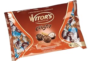 WITOR'S WITOR’S - Crispy - Cioccolatini Ripieni con Cuore di Crema e Cereali - Praline Assortite di Cioccolato Finissimo - Snack Dolci di Cioccolato al Latte e Cioccolato Fondente - Busta 1 Kg
