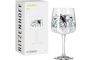 Ritzenhoff 3458004 Bicchiere da gin 700 ml - Serie Fabelkraft motivo n. 4 - Bicchiere da cocktail con illustrazione di un fauno - Made in Germany