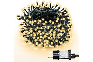 WISD Guirlande Lumineuse 13M, 100 LED Blanc Chaud - Guirlande Lumineuse Sapin de Noël Avec Fonctions de Minuterie et Prise - Intérieure Extérieure Décoration pour Noël, Chambre, Jardin, Christmas