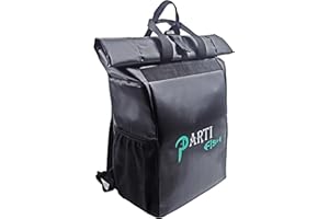Parti Fish Mochila Nevera Isotermica Mochila Con Bolsa Nevera Portatil, 18 a 25 Litros Grande Ajustable Impermeable a Prueba de Fugas para Exteriores Playa Trabajo Picnic Camping Repartidor, Negro