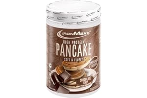 ‎IRONMAXX IronMaxx High Protein Pancake Mix, Chocolate Chip 450 g Beutel, proteinreiche Backmischung für Pancakes, einfache Zubereitung und gut für Sportler
