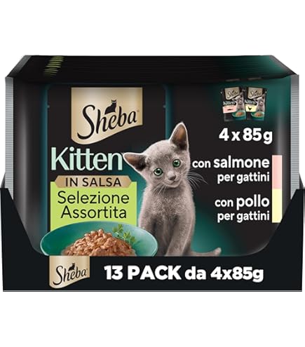 Sheba Vaschette Umido Per Gatti - Assortimento Salmone, Pollo E Pollame, 85 G X 88 Pezzi