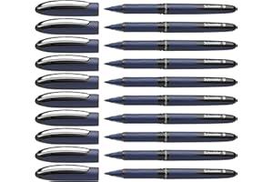 Schneider One Business (Stylos roller, non rétractable,indélébile) Lot de 10, Encre noire