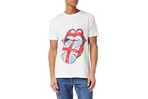 Rolling Stones Men's Vintage British Tongue with Soft Hand Inks T-Shirt
