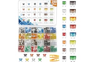 VRUPIN 282-teiliges Kfz-Sicherungs-Sortiment-Set, Standard- und Mini-Sicherungen mit niedrigem Profil (2 A/5 A/7.5 A/10 A/15 A/20 A/25 A/30 A), Ersatzsicherungen für Auto/Wohnmobil/LKW/Motorrad