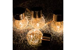 YIHUIKO Hanging Solar Ball Lights, 4 Pack Upgrade Cracked Glass Hanging Ball Lights, Last Longer, Waterproof Outdoor Lanterns Decorative Globe Lights Solar Lighting for Garden,Party,Yard,Tree or Lawn