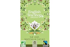 English Tea Shop - Thé vert bio matcha japonais et cacao - Boîte de 20 sachets