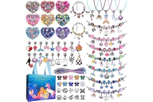 AIPRIDY Unicorno Sirena Gioielli Artigianato per Ragazze, Set Bracciali DIY Giocattoli, Regali 5-11 Anni (150 Pezzi Aqua)