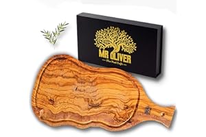 MR OLIVER MrOliver® Venus - Tagliere in Legno d'Ulivo Naturale - Tagliere da Cucina Professionale - Accessori Cucina di Design- Tagliere Legno Grande per Aperitivo, Carne, Salumi