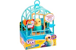 Little Live Pets My Really Real - Giocattolo parlante per uccelli e gabbia, indie, giocattolo interattivo a ripetizione, oltre 20 suoni e reazioni, giocattoli parlanti per bambini dai 5 ai 7 anni