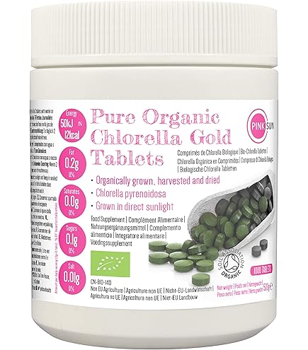 PINK SUN Organic Chlorella Tablets 500mg X 1000 Tabs - View #4