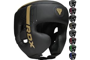 RDX Casque Boxe pour MMA Sparring, D'entraînement, Maya Hide Cuir Kara Head Protection pour Art Martiaux, Muay Thai, Krav Maga, Kickboxing, Karaté et Combat Libre Training Protège